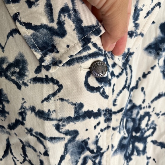 Bugatti Boho Chic Italian Crop Denim Bomber Jacket Navy Pockets Cotton, Size M - Picture 9 of 14